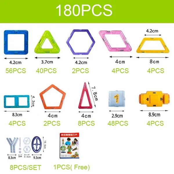 KACUU 100-180 шт. Мини Магнитный дизайнерский набор конструкторов, модель и строительные магнитные блоки, развивающие игрушки для детей, подарки - Цвет: Черный