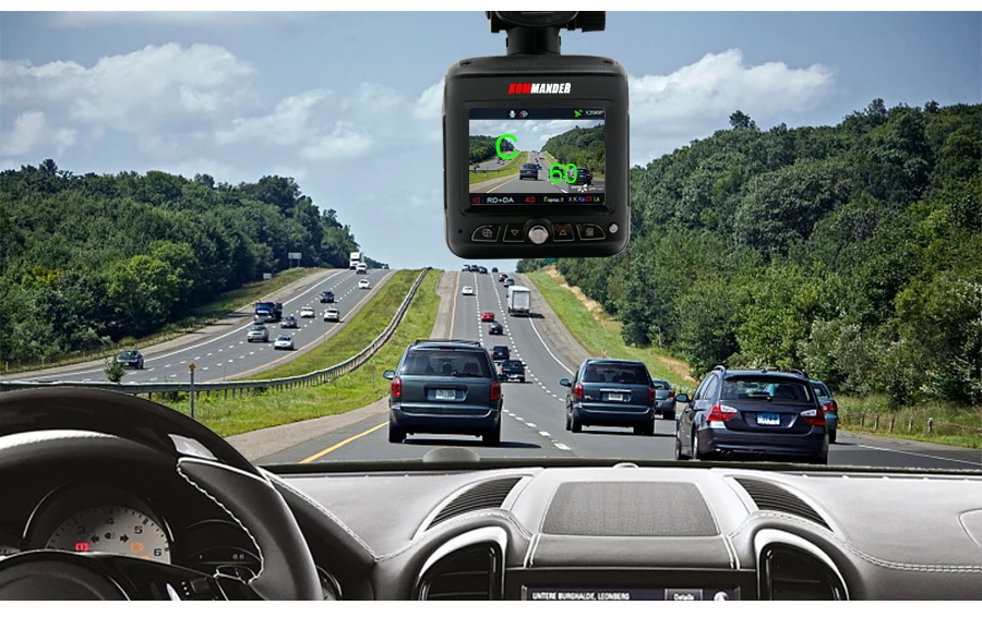 Видеорегистратор KOMMANDER для автомобилей 3 в 1: Анти-радар GPS Full HD 1080P; Dashcam рекордеры: спереди и сзади Камера GPS ночное видение Speedcam
