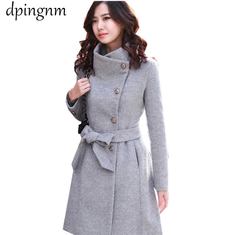 Новое зимнее шерстяное пальто с меховым воротником ветровка женское кашемировое пальто зимняя куртка женская плу