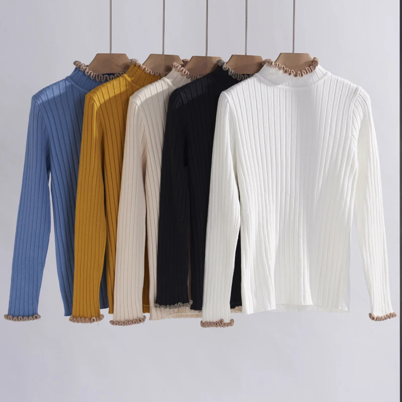 

Thick 2019 Autumn Winter Women Knitted Turtleneck Sweater Casual Turtleneck Jumper Fashion Slim Femme Elasticity Pullovers