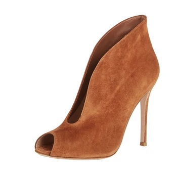 

2020 Peep Toe V-Shape Cut Out Ankle Boots Woman 11 Cm High Heels Sexy Party Women's Shoes Woman Summer Boots TL-A0191