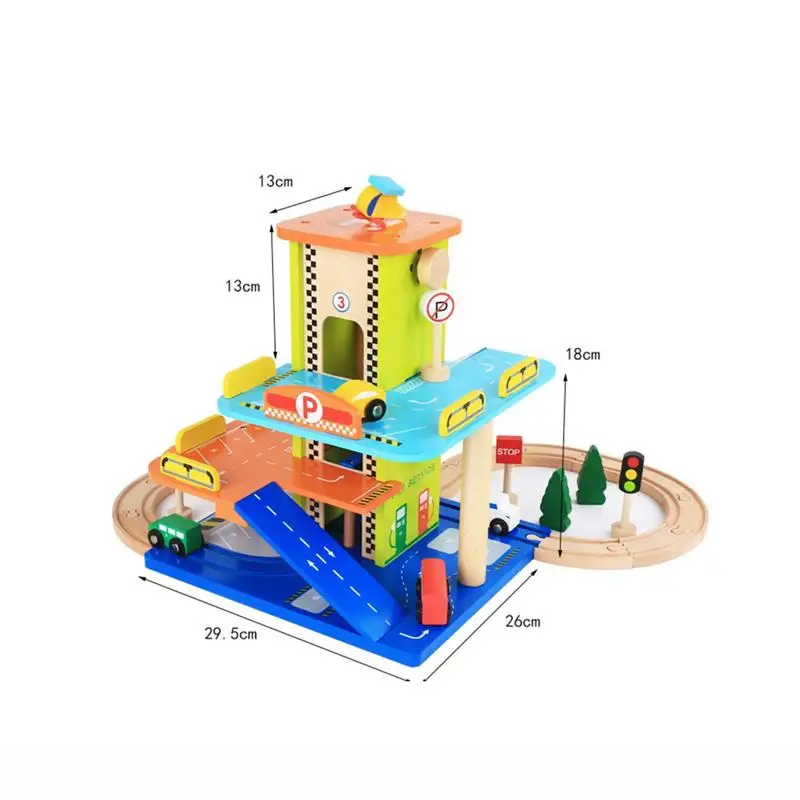 1 Набор игрушечная железная дорога Моделирование большой деревянный трехслойный набор для стоянки автомобилей поезда игрушки для детей Todderls