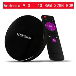 Android 9,0 Smart ТВ коробка X88 smart 4G Оперативная память 32 ГБ Встроенная память RK3328 Quad core высокое Скорость 2,4G WIF 1080 P 4 K VP9 телеприставке со удаленного