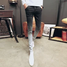 Корейские летние обтягивающие джинсы, мужские тонкие джинсы градиентного цвета, уличная мода, облегающие джинсы, мужская одежда