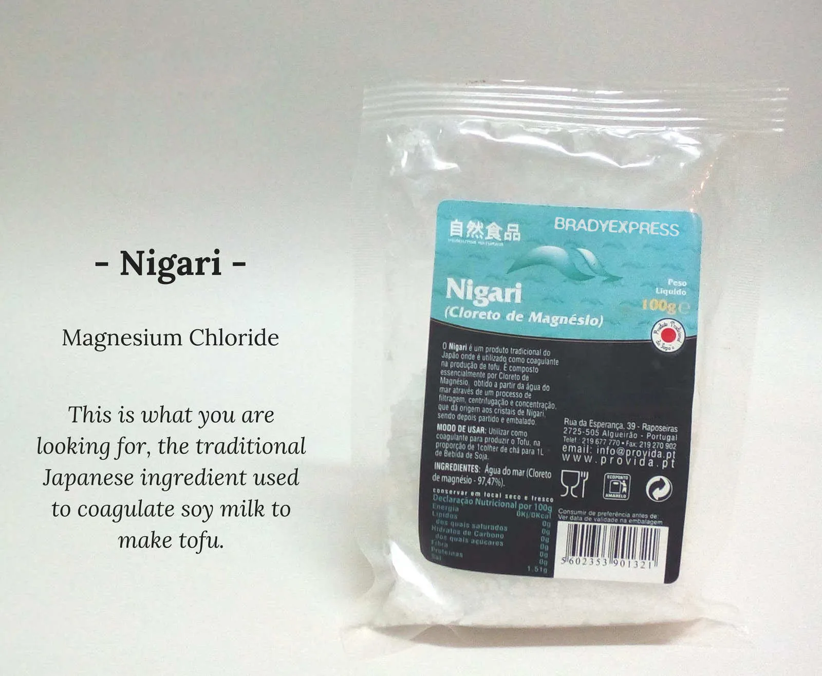 Новинка NIGARI Tofu коагулянт пищевой Магний хлорид-до 300 г MgCl2 Bittern 200 г