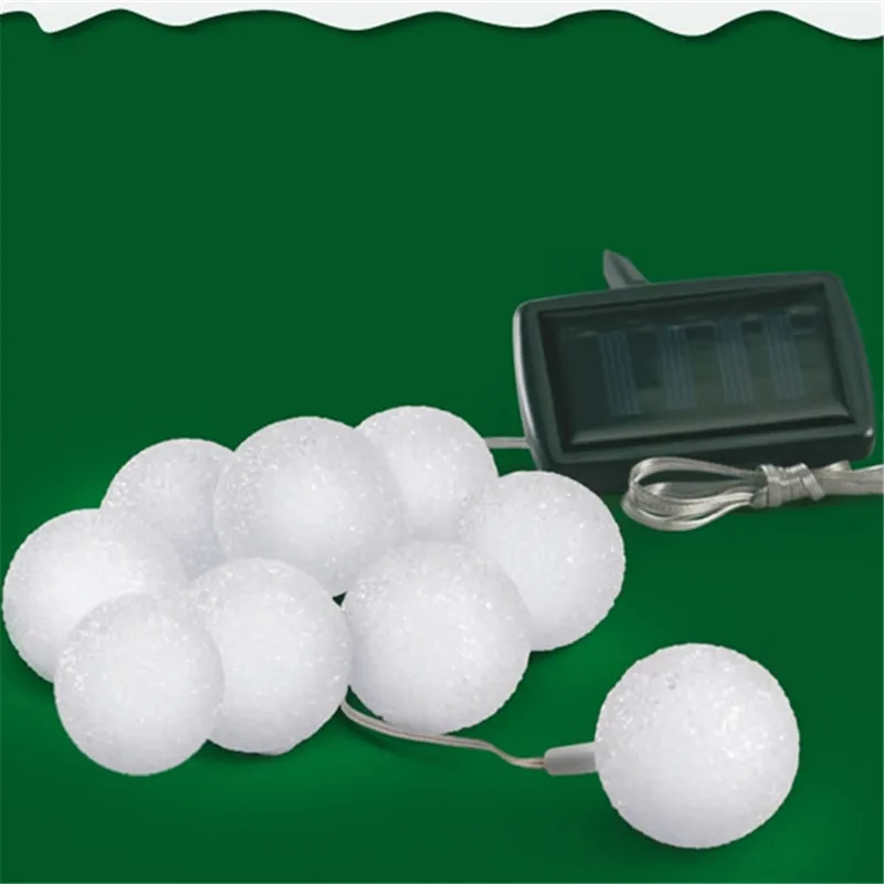 

Fairy 9 led LED Solar Panel Snow Ball String Lights New Year Wedding Garland Waterproof Garden Fence Landscape Lamp Decoration