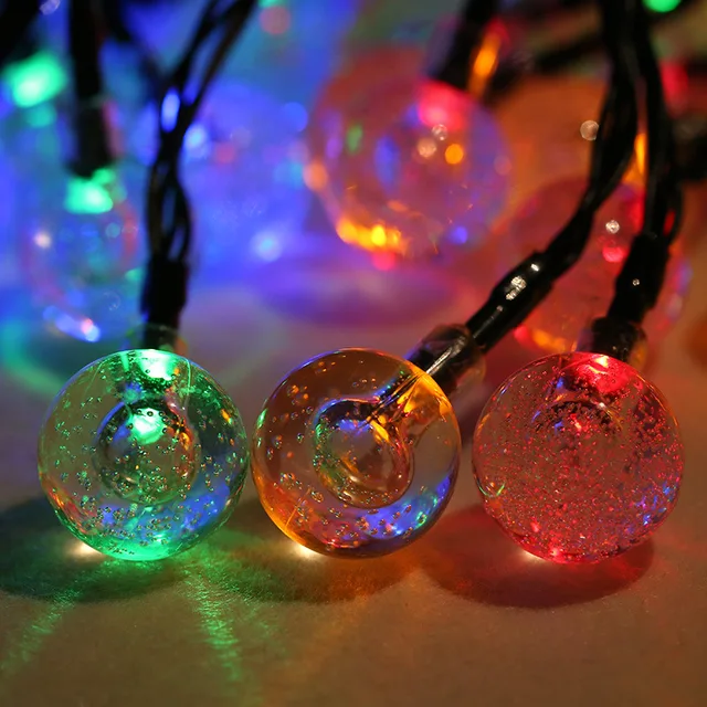 6m 30 led crystal bubble ball light solar powered christmas tree decor waterproof wedding new year - Solar Powered Christmas Decorations 6m 30 led crystal bubble ball light solar powered christmas tree decor waterproof wedding new year - Solar Powered Christmas Decorations