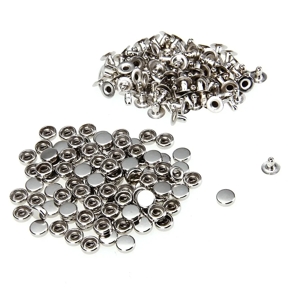 100 Iron Silver Round Rivet Screw Studs 6mm for Jewelryin Nails from Home Improvement on