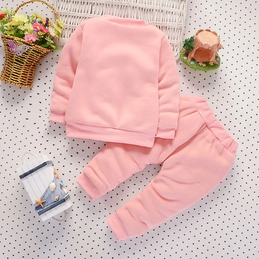 BibiCola/Комплект детской одежды для девочек новорожденных дети утолщаются теплый зимний свитер для мальчиков и девочек Детские Пуловер 2 шт. для новорожденных малышей
