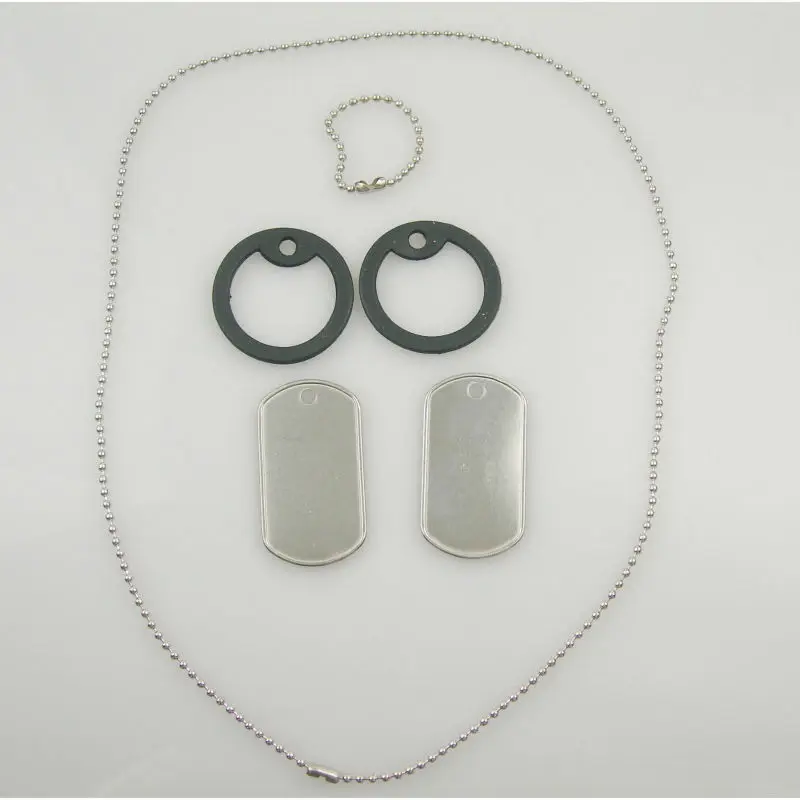 

Army Dog Tag Pendant Stainless steel dog tag rolled edges thickness 0.4mm in one set as photo show