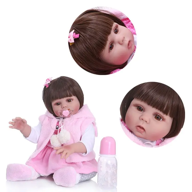 48 см милая Кукла Reborn Реалистичная полная Мягкая силиконовая виниловая новорожденная детская игрушка девочка принцесса одежда