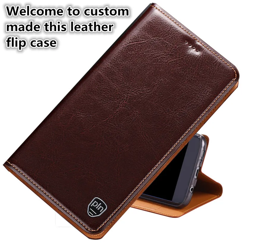 LS04 Genuine Leather Flip Phone Cover For font b OnePlus b font font b 7 b