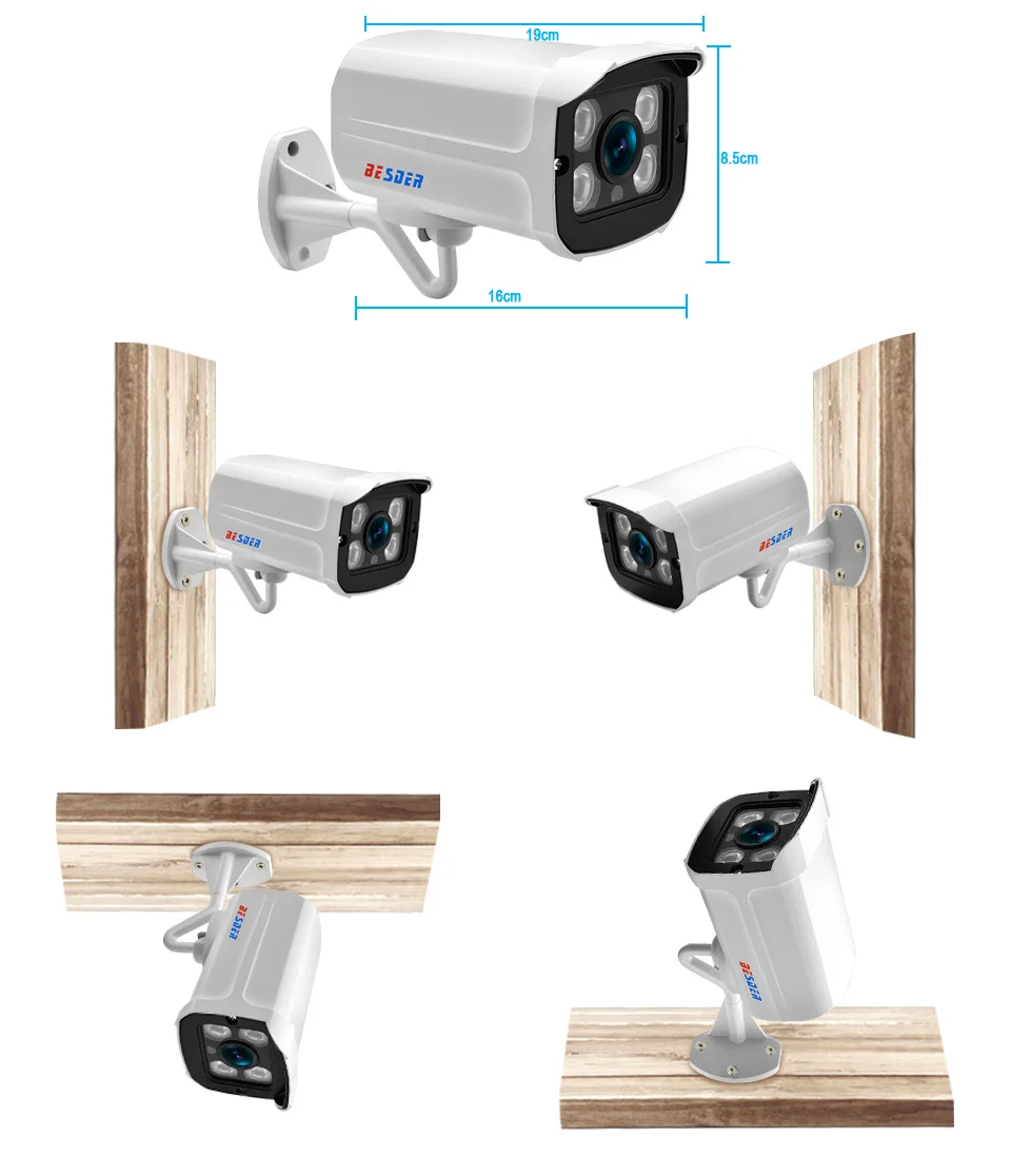 Besder H.265 ProHD 5MP 3MP 2MP IP камера PoE 4 шт. Массив ИК светодиодный ночного видения уличные камеры видеонаблюдения обнаружения движения на открытом воздухе