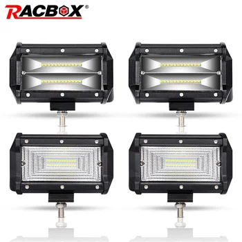 

72W Led Work Light Bar 5 Inch 8000lm Sopt Flood Light Bar Truck 12V 24V for JEEP UAZ GAZ ATV Running Led Strip Auto Accessories
