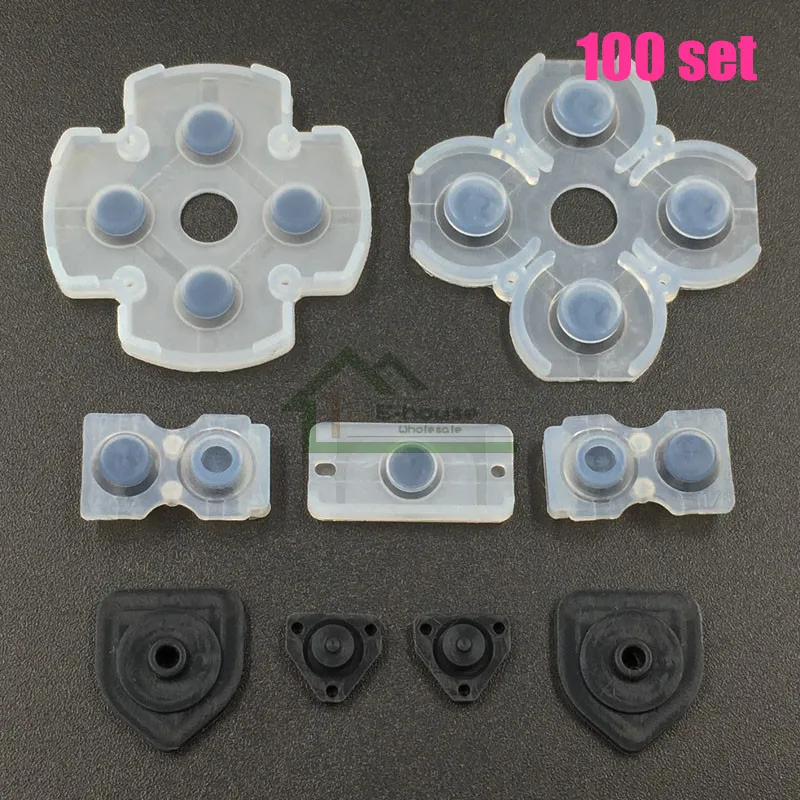 

100 Set for Sony Playstation 4 PS4 Controller Conductive Silicone Rubber Pads for Dualshock 4 Buttons Repair Replacement Part