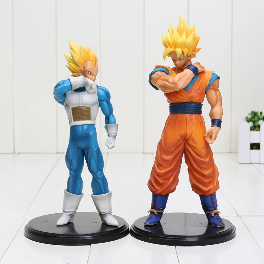 

2pcs/set 18-22cm Dragon Ball Z Super Saiyan Model Toys Resolution Of Soldier Son Goku Vegeta PVC Action Figure Toy
