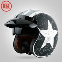 TORC capacete Da Motocicleta capacete de Motocross/Moto Jet capacete Vintage/Aberto rosto retro 3/4 meio capacete/T57, ECE Frete grátis