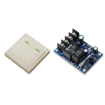 

New Wide Voltage DC12V 24V 36V 48V 30A Receiver Board + Wall Panel Transmitter 1CH RF Wireless Remote Control Switch System