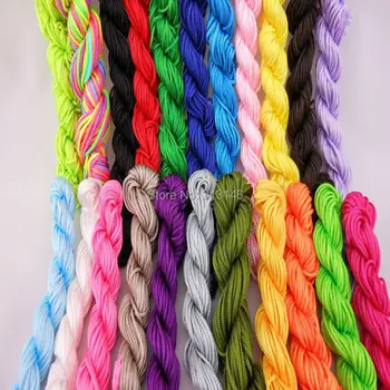 

Wholesale 22pcs/lot 1.5mm Macrame Shamballa Bracelet Beading Rattail Braided Black Red White Blue Nylon Cord Chinese Knot String