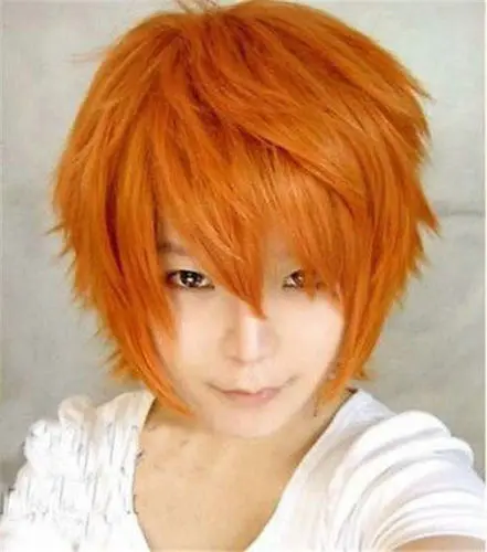 

Cosplay Wig For Koushi Sugawara Nishinoya Yuu hinata haikyuu Party Halloween Costume Short Orange Men's Party Pelucas Peruk