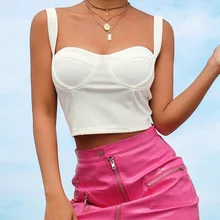 Женский сексуальный Повседневный фасон, зауженный крой, без рукавов, безрукавка, жилет, сплошной цвет, кроп Топ, женские бюстгальтеры, жилет белая женская одежда tops