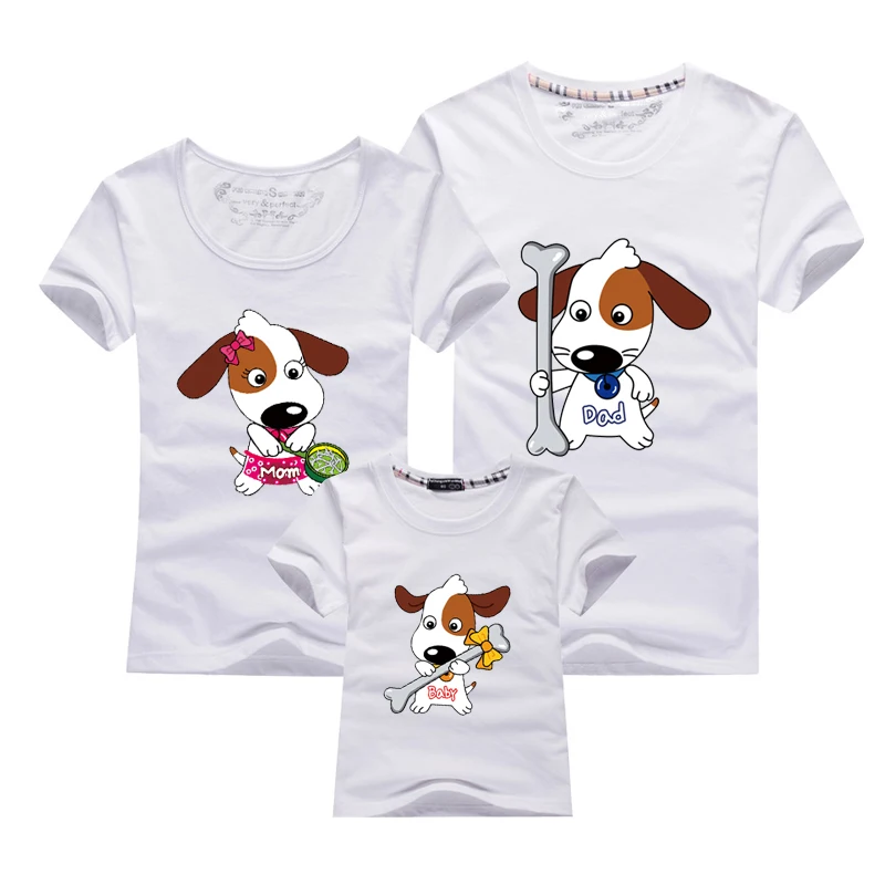 

2018 New Family Dog t-shirt Couple T Shirts Men Women Baby Clothing Parent-Child T-shirt Cartoon Couple Shirts For Lovers