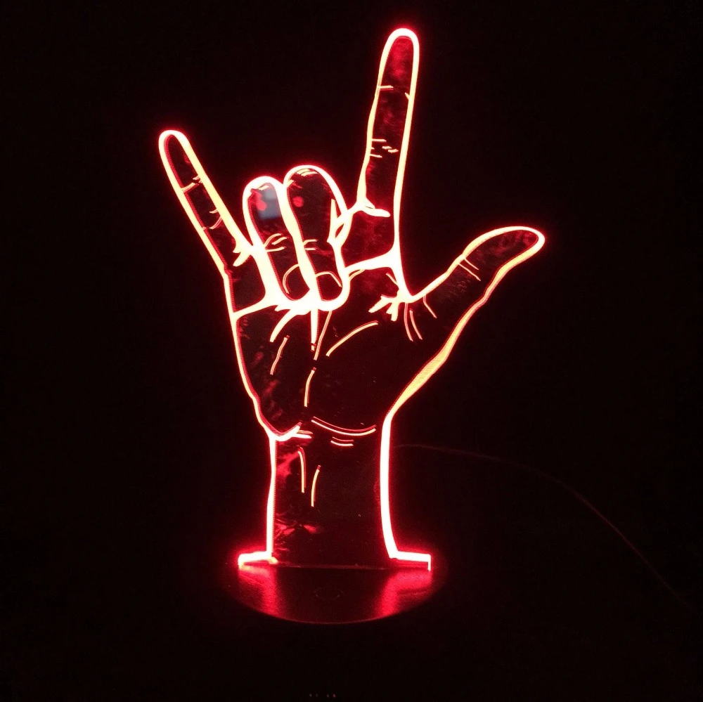 I Love You Sign Language 3d Lamp 7 Colors Led Night Light For Wedding Decoration Gift For Lovers Wife Girlfriend Boyfriend Light Led Night Lights Aliexpress