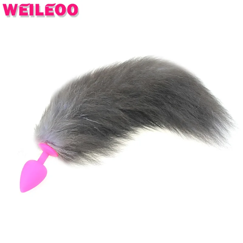 silicones cat tail anal plug tail fox tail butt plug anal font b toys b font