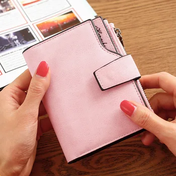 

Scrub Women Wallet Female Purse Short Wallets Three Fold Coin Purses High Quality Zipper Pocket Money Bag Ladies Clutch WWS123