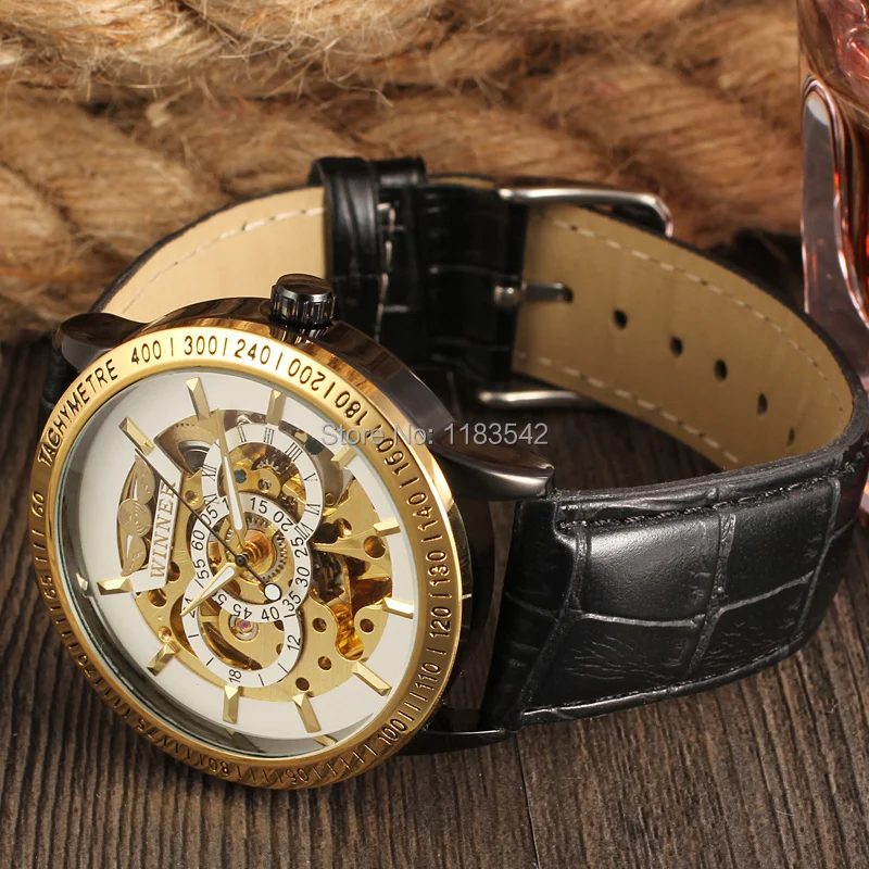 Мужские автоматические наручные часы скелетоны Winner WRG8031M3T1|wristwatch automatic|wristwatch