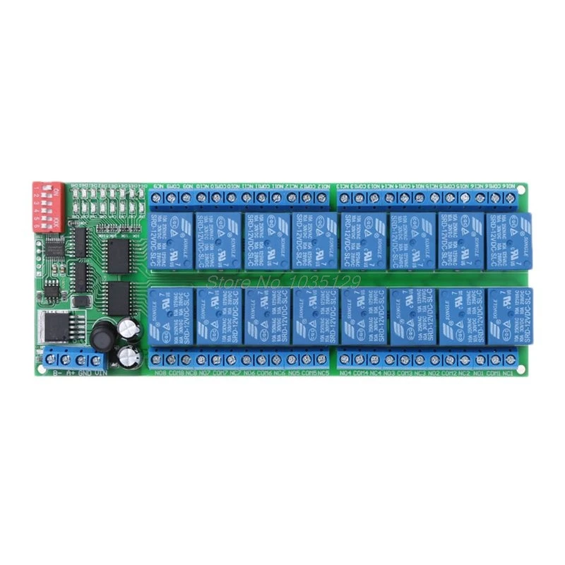 

16 Channel DC 12V RS485 Relay Module Remote Controller for PLC PTZ Camera Motors MMP Dropship