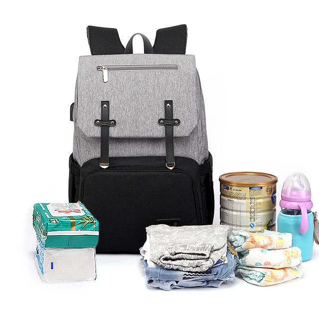 New Fashion Women Backpack With USB Mummy Daddy Outdoor Travel Diaper Bags Pure Large Waterproof Nursing New Fashion Women Backpack With USB Mummy Daddy Outdoor Travel Diaper Bags Pure Large Waterproof Nursing Bag Baby Care Nappy Bag