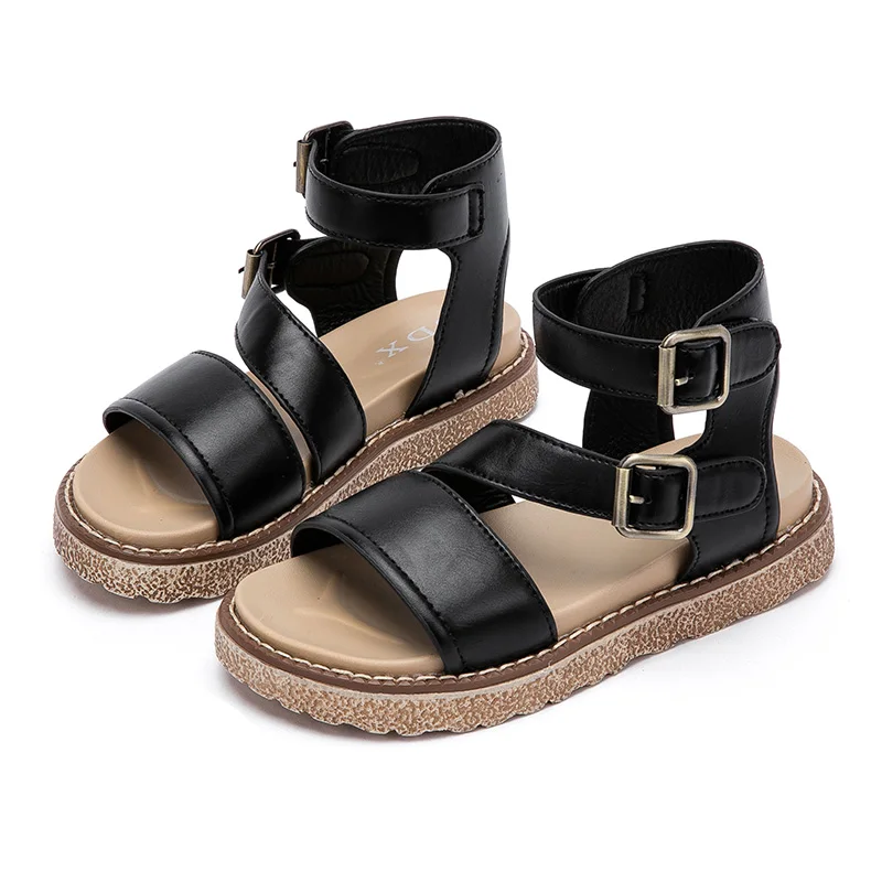 ULKNN Gladiator Girls Sandals Summer Cut-outs Princess Children Shoes Rome High Top Breathable Fashion Kids Sandals For Beach