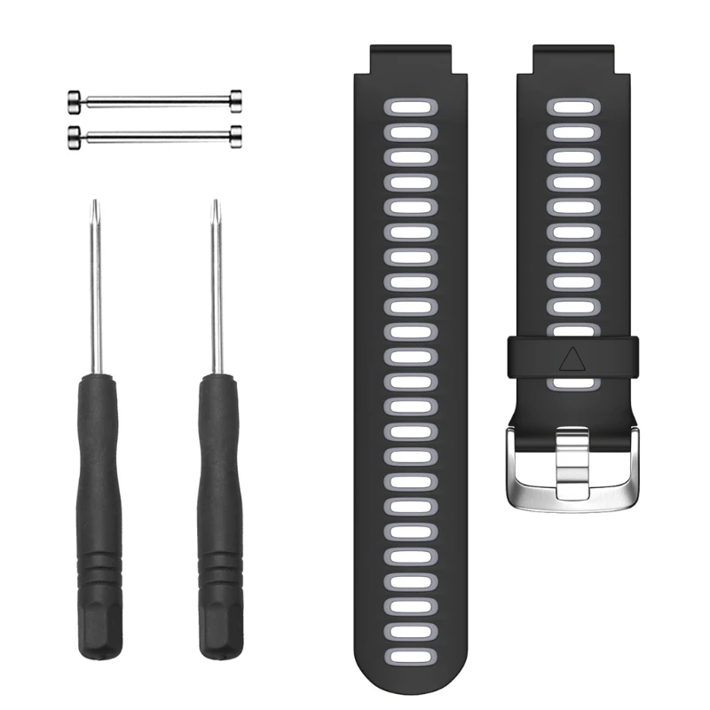 Браслет для часов Garmin Forerunner 735XT Мягкая замена для силиконового ремешка ремешок для часов Garmin Forerunner 735XT часы - Цвет: Black and Grey