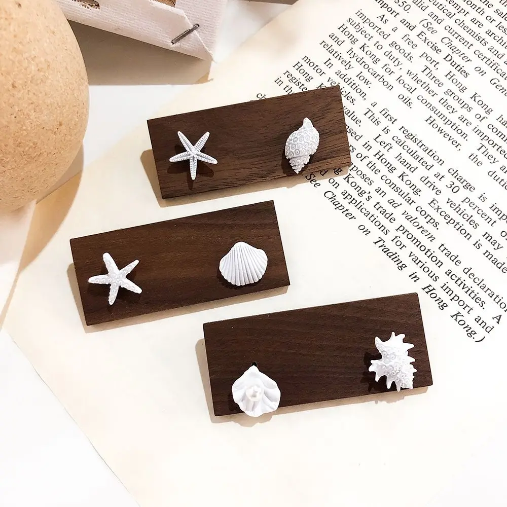 Корейские белые раковины асимметричные серьги для женщин, имитация жемчуга Морская звезда серьги 952 серебряные иглы ювелирные изделия Вечерние