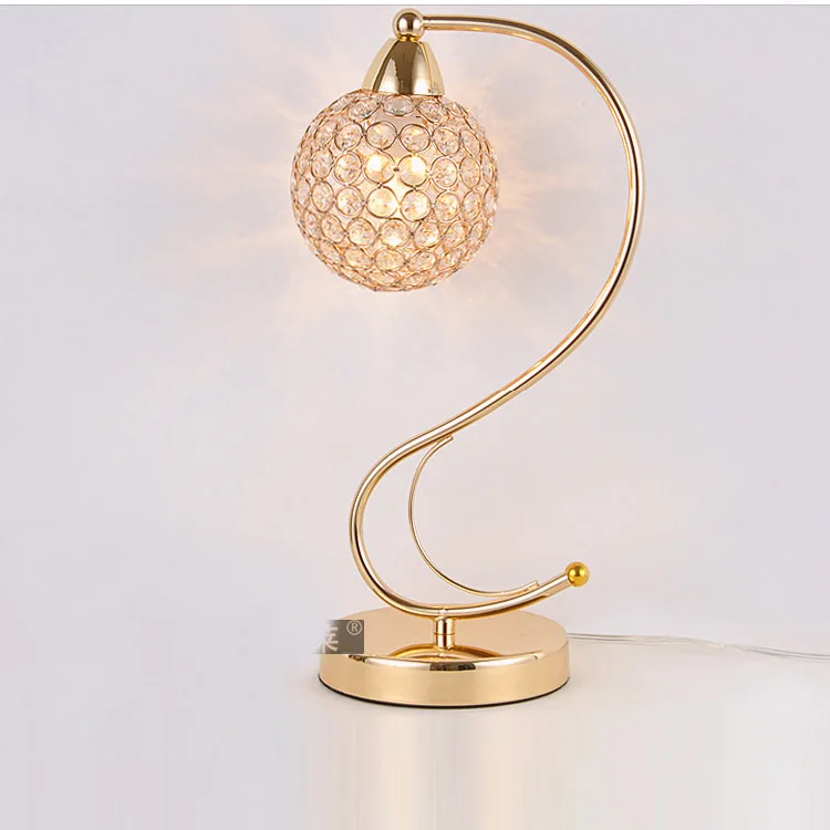 Modern Golden S Shape Crystal Table Lamps Luxury Steel Ball Modern Golden S Shape Crystal Table Lamps Luxury Steel Ball Bedroom Beside Light Study Room New Fashion Desk Lamp In From Lights