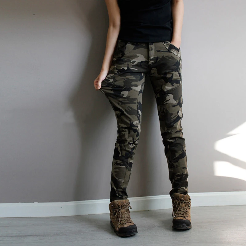 Pantalones Cargo camuflaje verde militar para mujer, Jeans elásticos de gran calidad, ajustados, talla grande|denim jeans womens|jeans womanjean skinny AliExpress