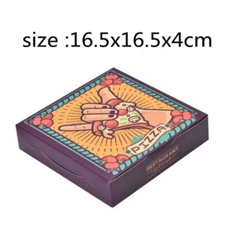 New sale 5pcs 16.5x16.5x4cm/23x23x4.5cm Cheese pizza box Novel clean pizza can be placed on display stylish generous packing box