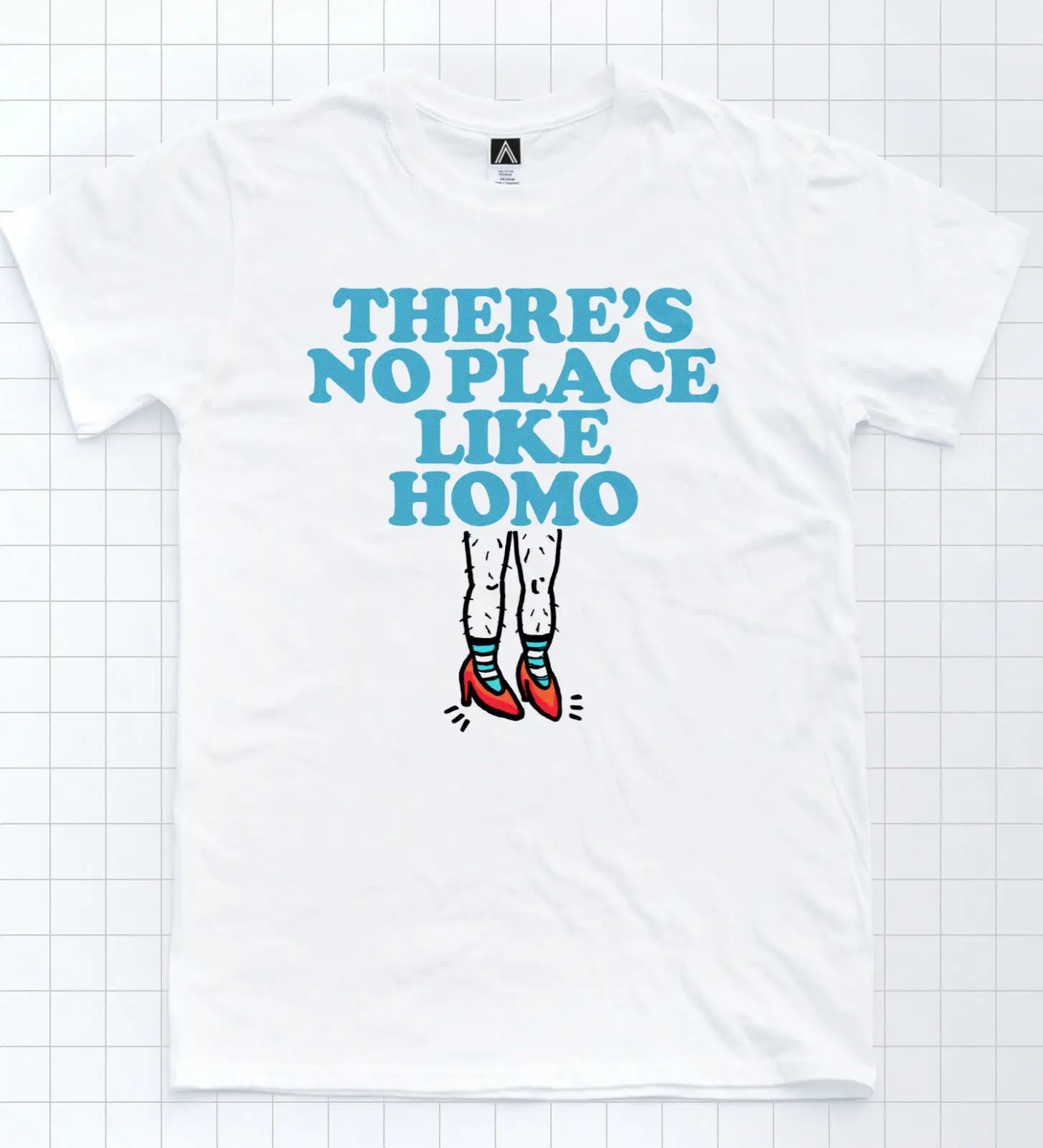 No Place Like Homo T-shirt Wizard Oz Dorothy Gay Tee Pride LGBT Witch Funny Top Short Sleeve Discount 100 % Cotton T Shirts | Мужская