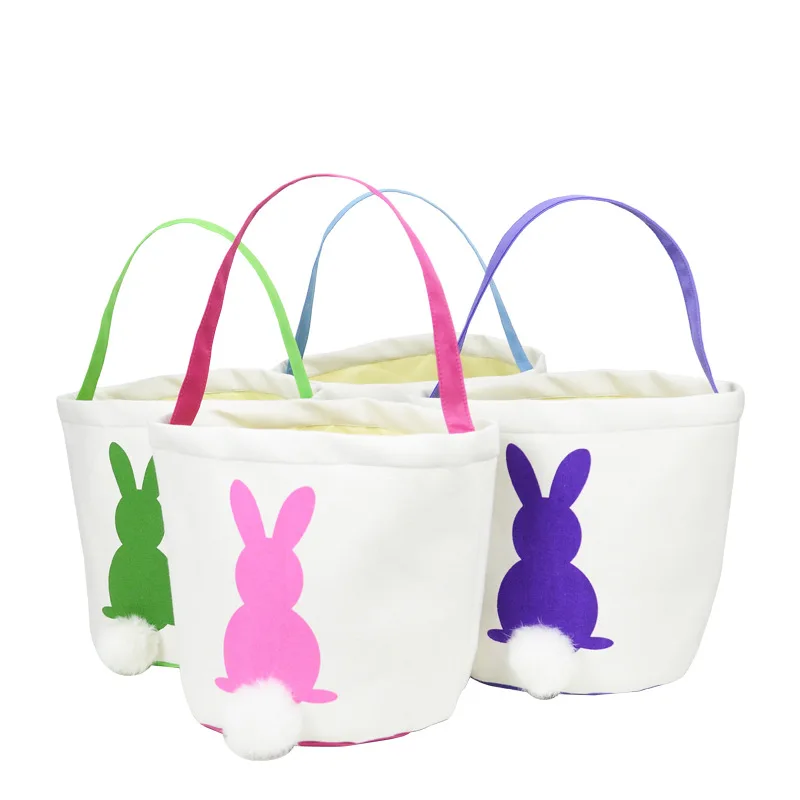 

1 Pcs Bag Handbag Rabbit Bunny Easter Candy Snack Basket Cookies Pocket Kids Gift HYD88
