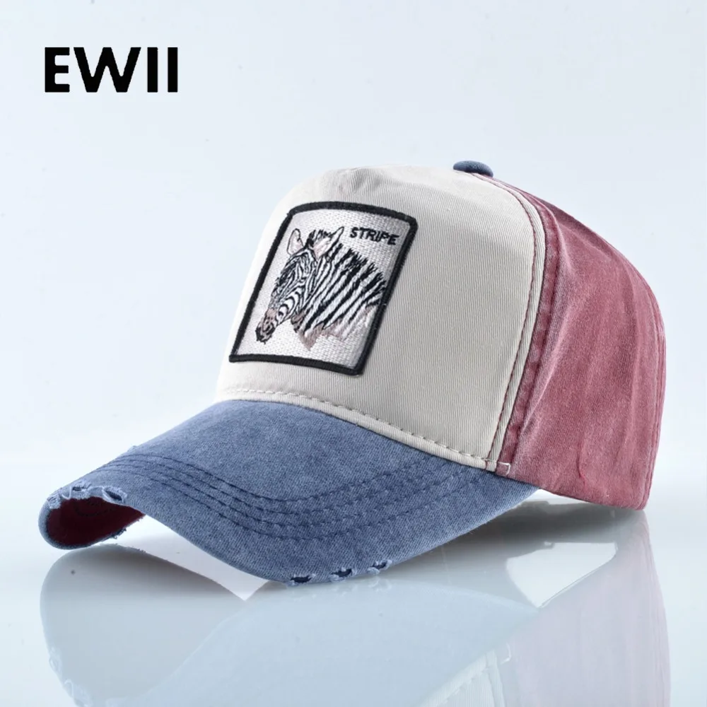 Простая бейсболка Мужская брендовая Кепка snapback с вышивкой в виде животных шляпа