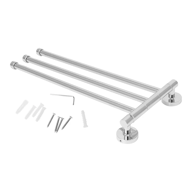 Swivel Towel Rail Chrome Stainless Steel Bath Rack Wall Mounted Swivel Towel Rail Chrome Stainless Steel Bath Rack Wall Mounted Holder With 3