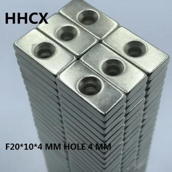 

50 100pcs/lot magnet 20x10x4 hole 4 N35 Magnet 20*10*4 hole 4 Magnets for moto