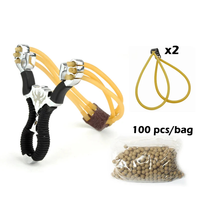 Ideal  Kids Toys Power Aluminium Alloy Wolf Slingshot & Mud Ball Crossbow Hunting Catapult Outdoor Camping