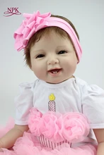 NPK 22′ 55cm Silicone Baby Reborn Dolls With Cotton Body Dressed in Nice Sweater Lifelike Doll Reborn Babies Toys for Girls