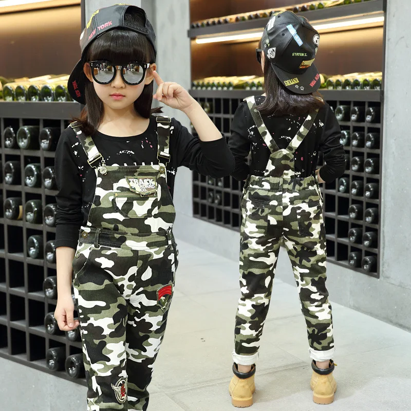 girls camo overalls