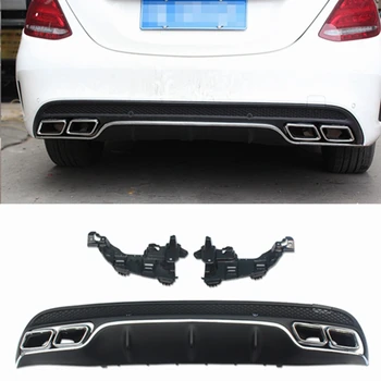 

W205 C63 AMG Carbon Fiber Rear Bumper Lip Diffuser for Mercedes Benz 2016-2017