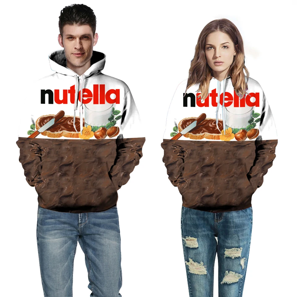 EHUANHOOD Новая мода 3D толстовки для женщин/мужчин Толстовка с принтом Nutella еда хип хоп Повседневный стиль брендовые пуловеры Топы