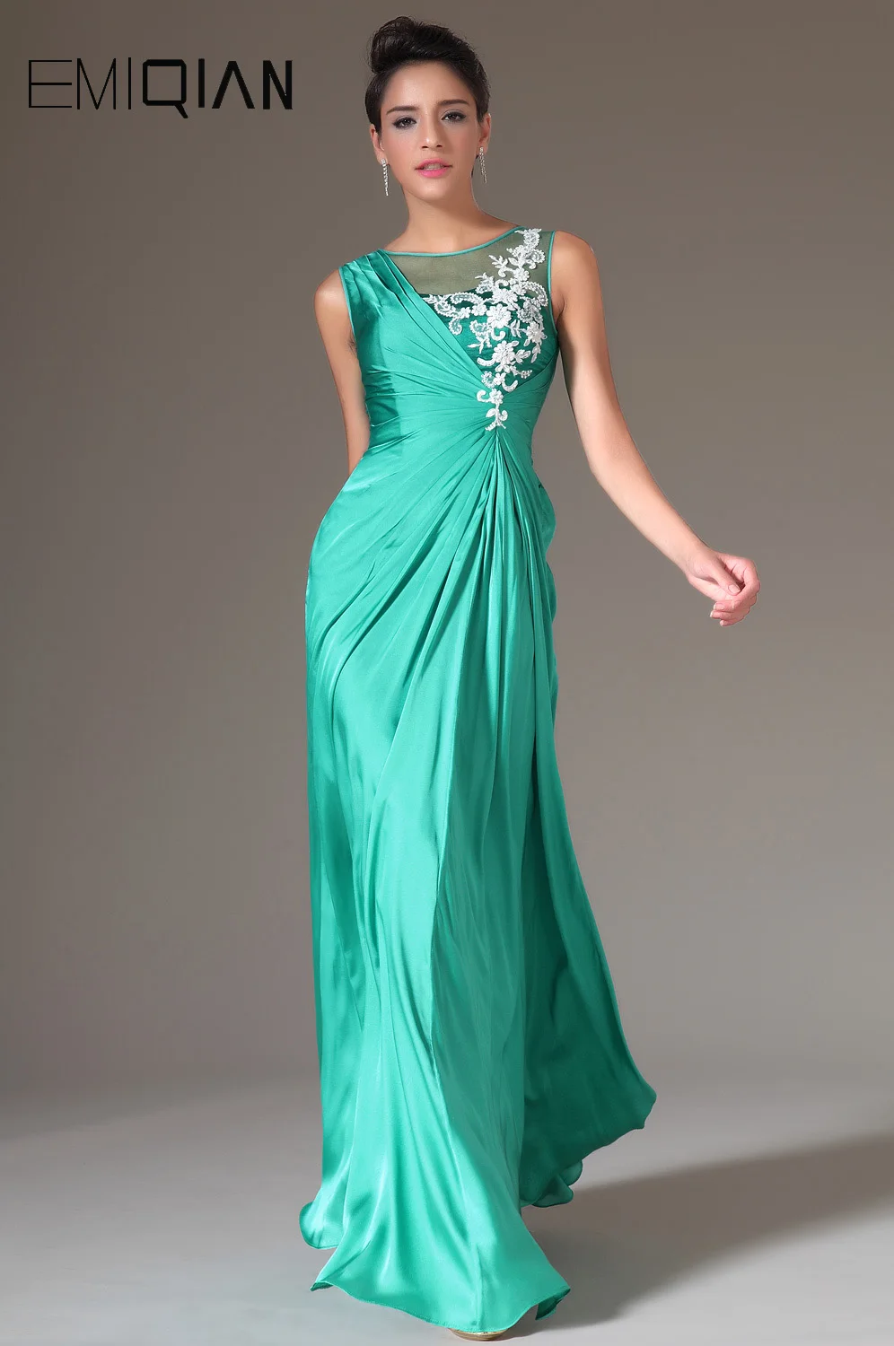 White Satin Evening Gowns Satin White Evening Dress New Oneck