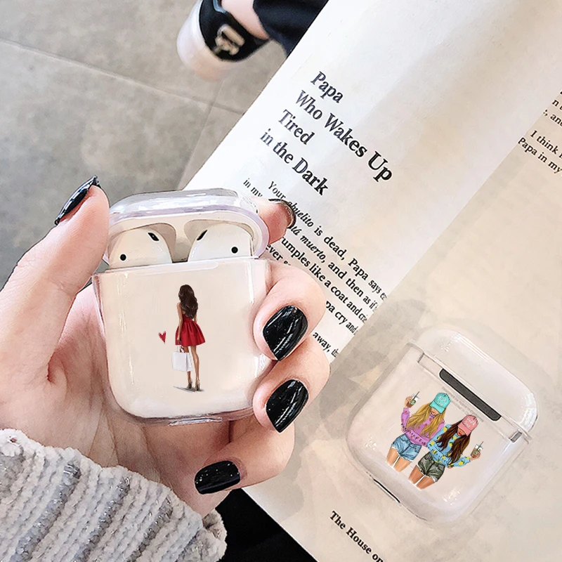 

Cartoon Bluetooth Wireless Earphone Case For AirPods Protective Cover Cute Transparent Soft Case for Apple Airpods Charging Bags